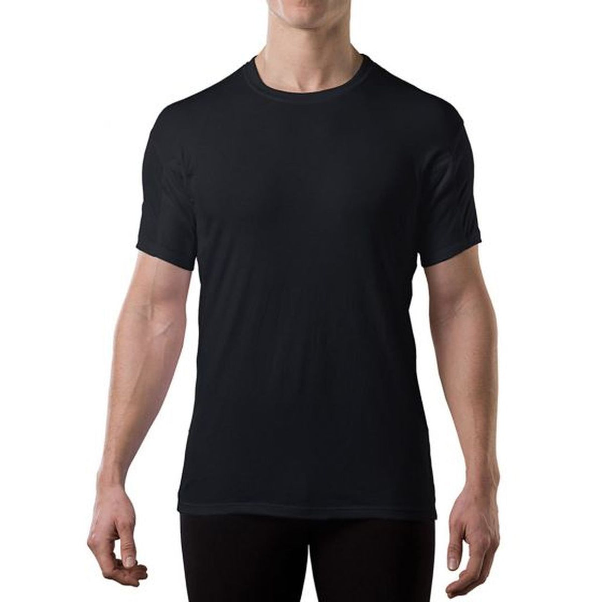Front view black Sweat-Proof Original Fit Crewneck for men