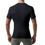 Back view black Sweat-Proof Slim Fit Crewneck for men