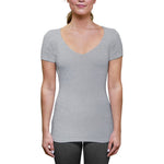 قميص نسائي مقاوم للعرق - قصة ضيقة وفتحة رقبة عميقة على شكل حرف V