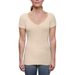 قميص نسائي مقاوم للعرق - قصة ضيقة وفتحة رقبة عميقة على شكل حرف V